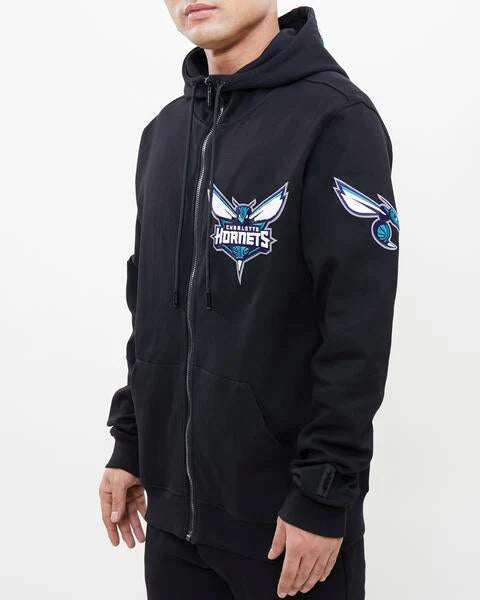NBA CHARLOTTE HORNETS CLASSIC CHENILLE MEN'S FULL ZIP PULLOVER HOODIE