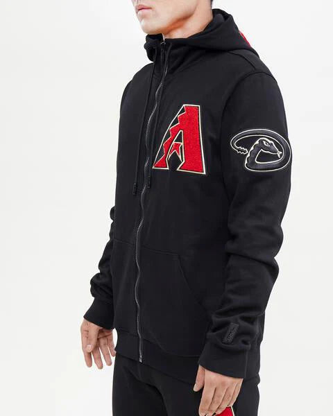 MLB ARIZONA DIAMONDBACKS CLASSIC CHENILLE MEN'S FULL ZIP PULLOVER HOODIE