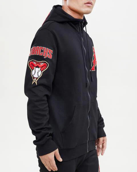 MLB ARIZONA DIAMONDBACKS CLASSIC CHENILLE MEN'S FULL ZIP PULLOVER HOODIE