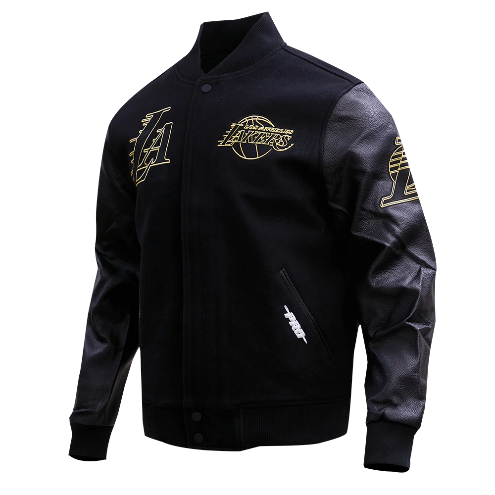NBA LOS ANGELES LAKERS BLACK & GOLD MEN'S WOOL VARSITY JACKET