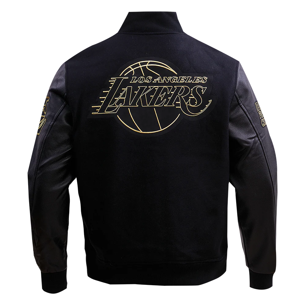 NBA LOS ANGELES LAKERS BLACK & GOLD MEN'S WOOL VARSITY JACKET