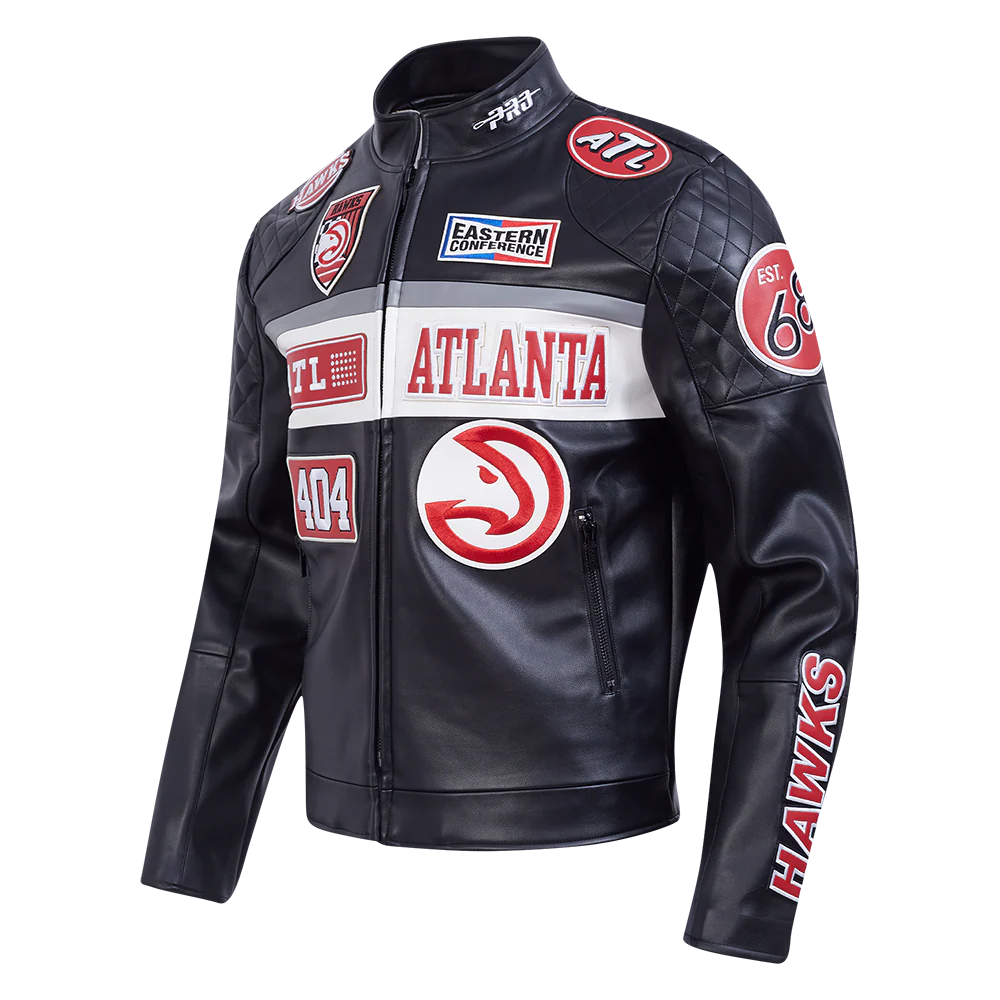 NBA ATLANTA HAWKS MEN'S MOTO JACKET