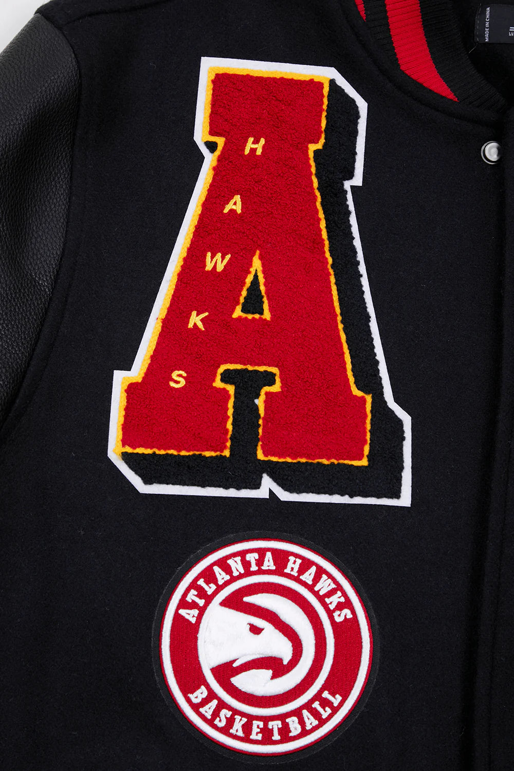NBA ATLANTA HAWKS MASHUP MEN'S RIB WOOL VARSITY JACKET