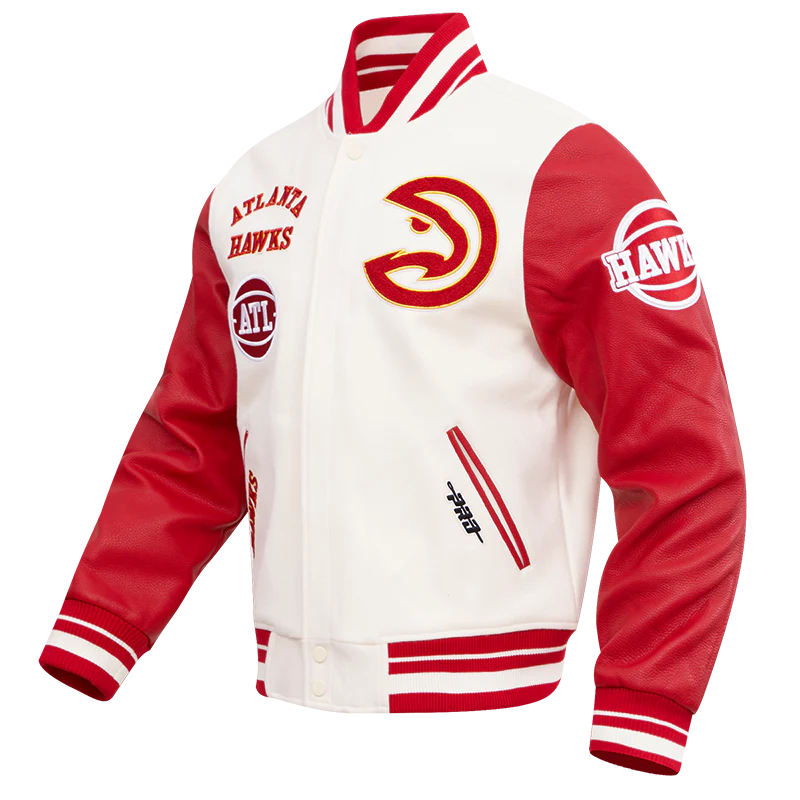NBA ATLANTA HAWKS RETRO CLASSIC MEN'S RIB WOOL VARSITY JACKET