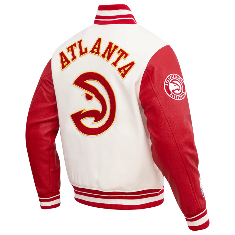 NBA ATLANTA HAWKS RETRO CLASSIC MEN'S RIB WOOL VARSITY JACKET