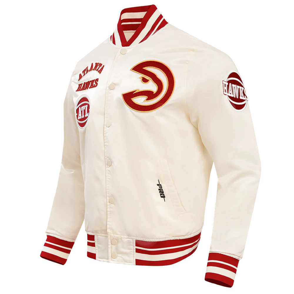 NBA ATLANTA HAWKS RETRO CLASSIC MEN'S RIB SATIN JACKET