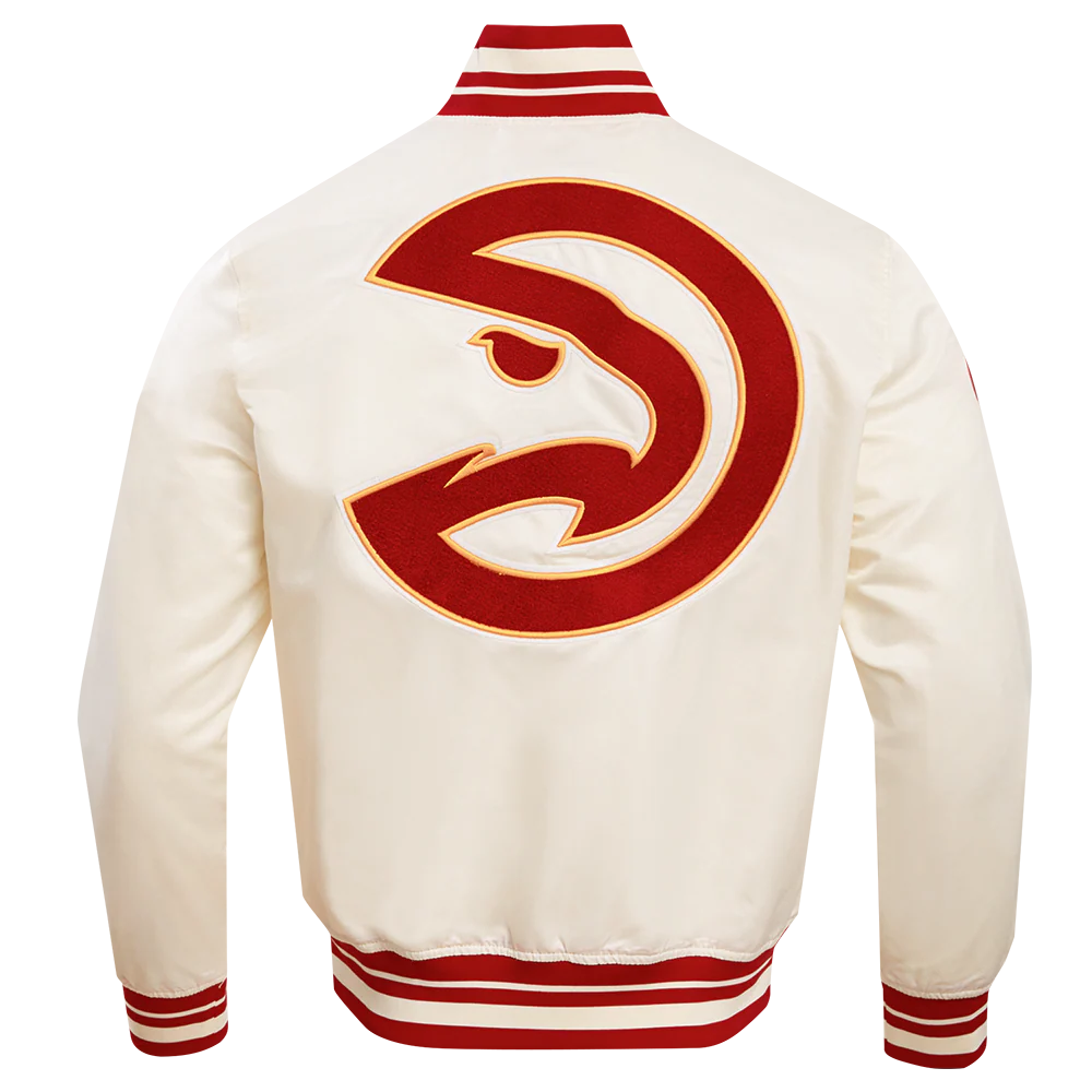 NBA ATLANTA HAWKS RETRO CLASSIC MEN'S RIB SATIN JACKET