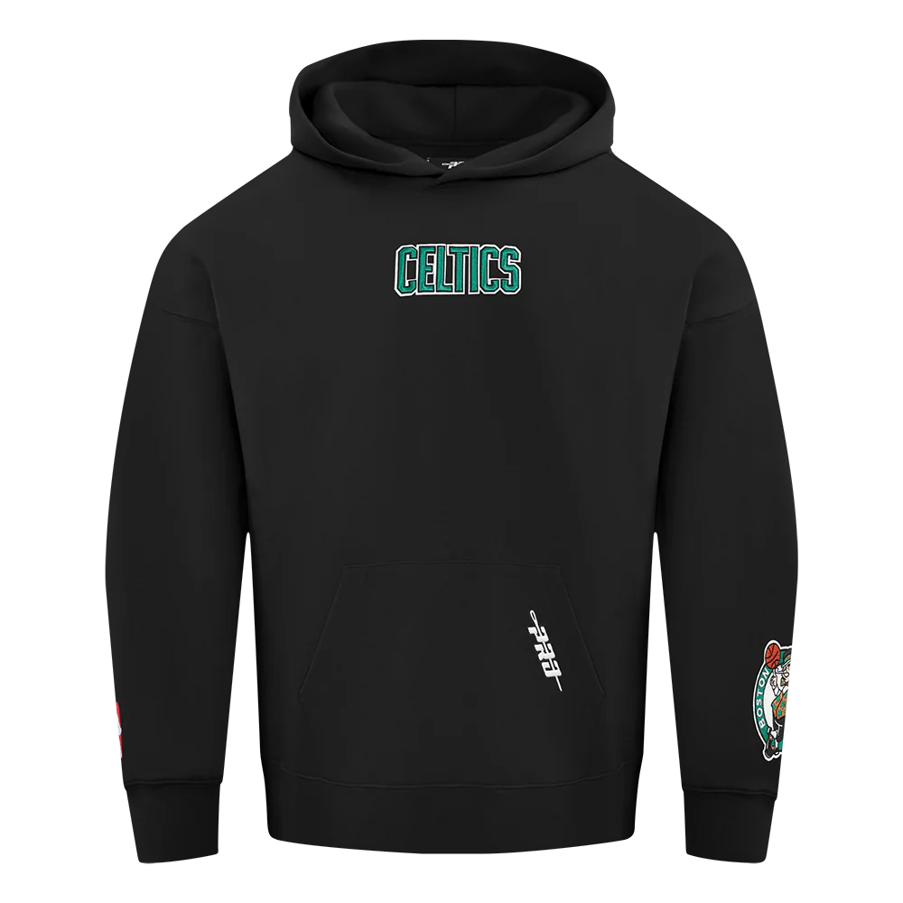 NBA BOSTON CELTICS WINGSPAN MEN'S DROP SHOULDER FLEECE PULLOVER HOODIE