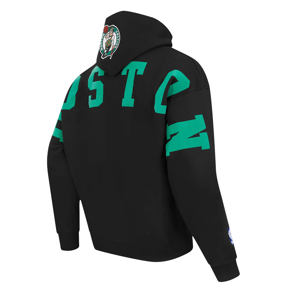 NBA BOSTON CELTICS WINGSPAN MEN'S DROP SHOULDER FLEECE PULLOVER HOODIE