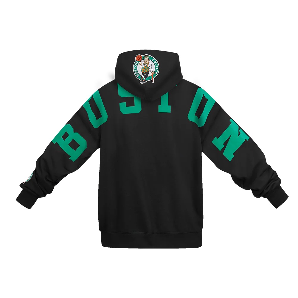 NBA BOSTON CELTICS WINGSPAN MEN'S DROP SHOULDER FLEECE PULLOVER HOODIE