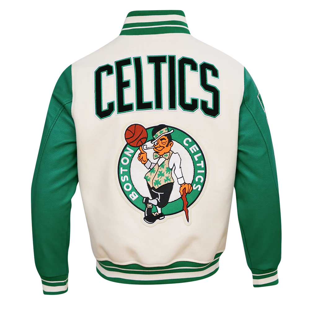NBA BOSTON CELTICS RETRO CLASSIC MEN'S RIB WOOL VARSITY JACKET