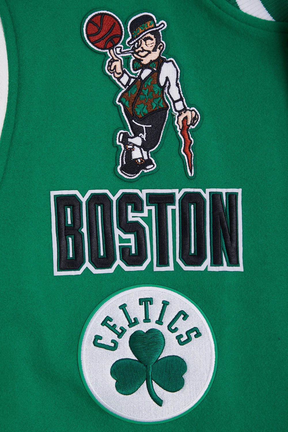 NBA BOSTON CELTICS RETRO CLASSIC MEN'S RIB WOOL VARSITY JACKET