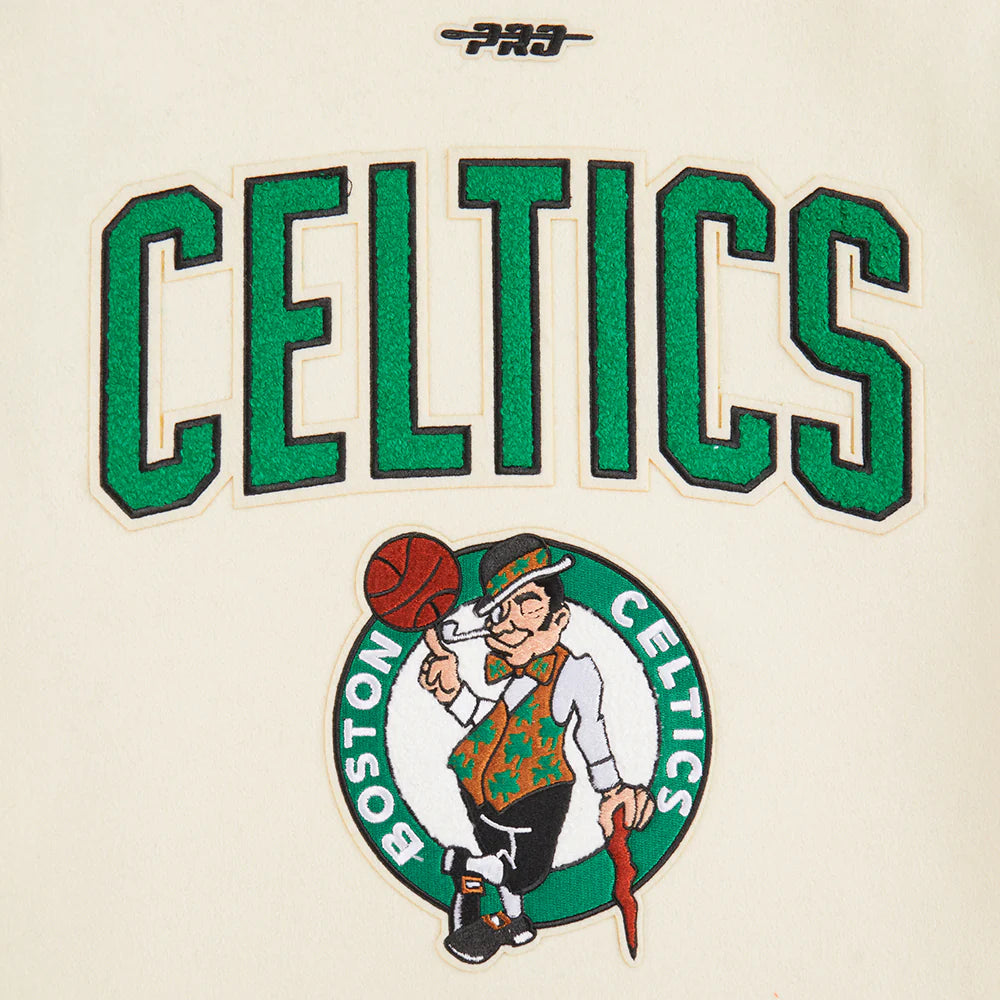 NBA BOSTON CELTICS RETRO CLASSIC BIG BOYS RIB WOOL VARSITY JACKET