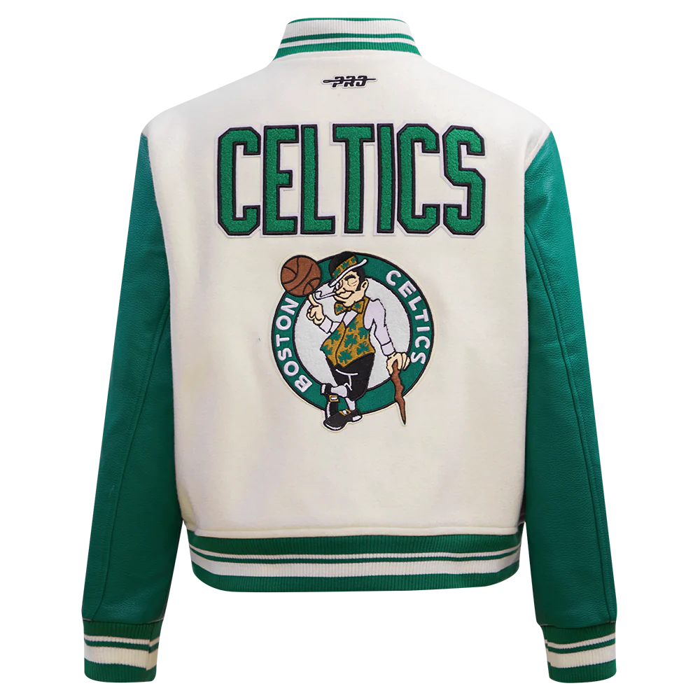 NBA BOSTON CELTICS RETRO CLASSIC WOMEN'S RIB WOOL VARSITY JACKET