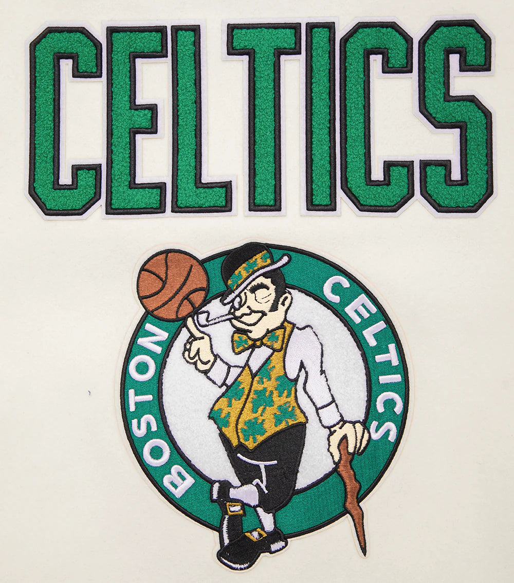 NBA BOSTON CELTICS RETRO CLASSIC WOMEN'S RIB WOOL VARSITY JACKET