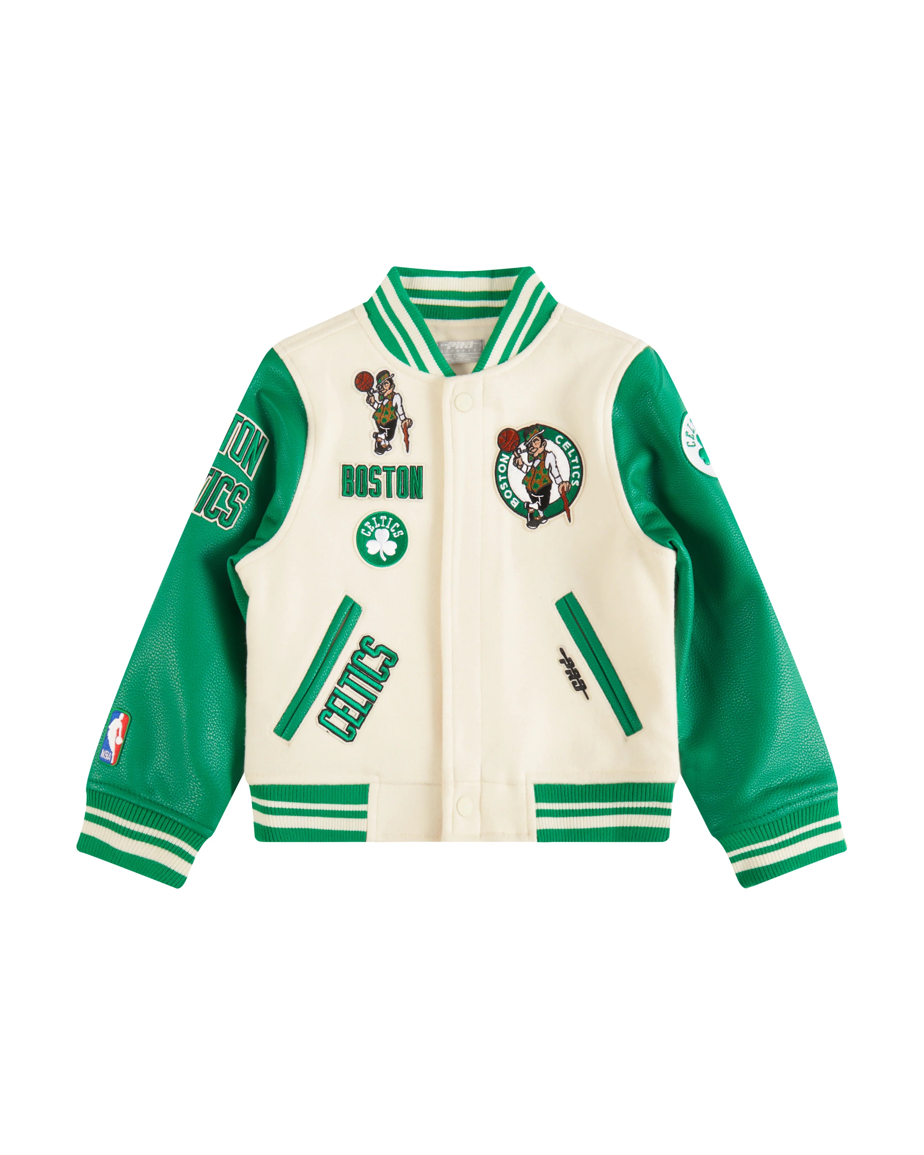 NBA BOSTON CELTICS RETRO CLASSIC LITTLE BOYS RIB WOOL VARSITY JACKET