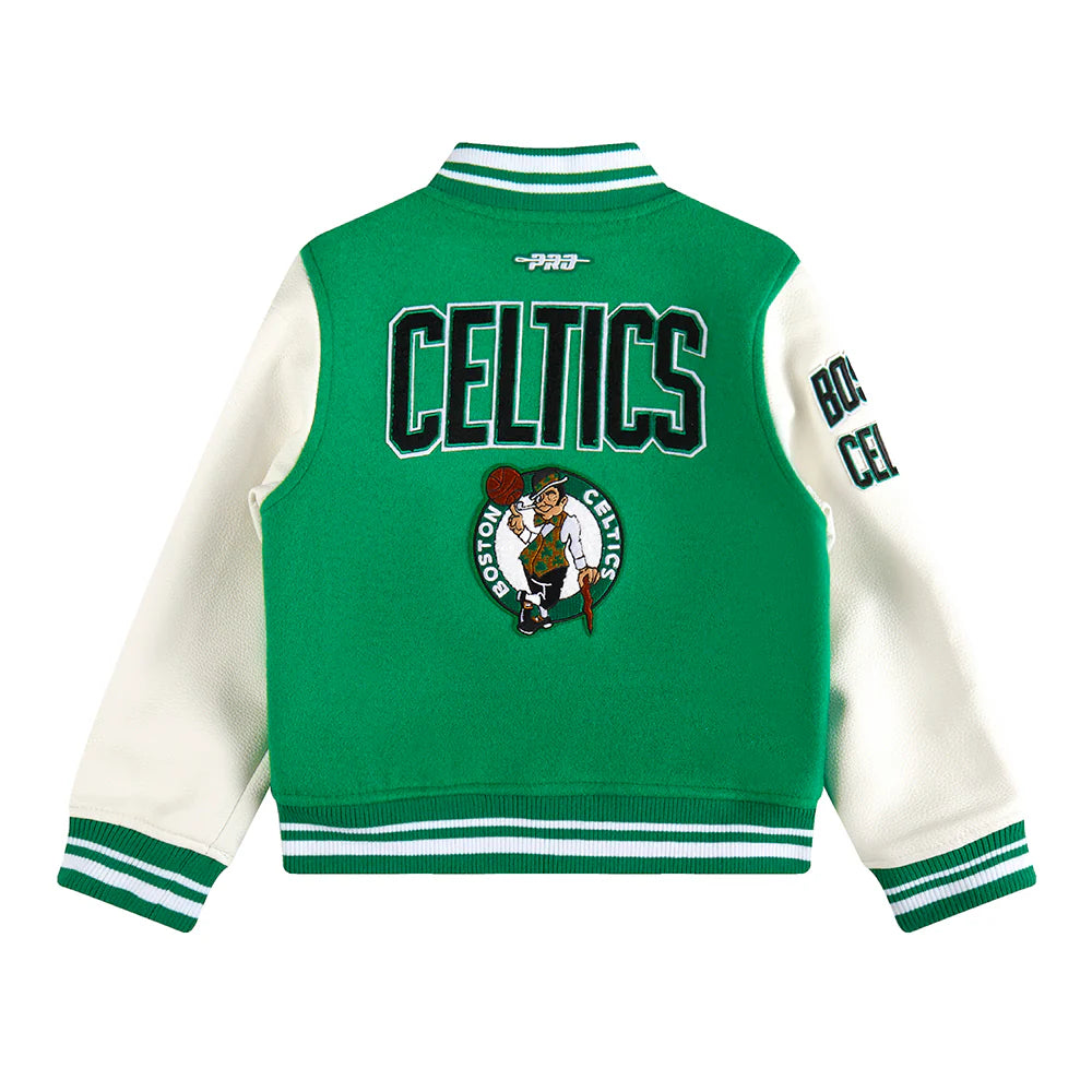 NBA BOSTON CELTICS RETRO CLASSIC LITTLE BOYS RIB WOOL VARSITY JACKET