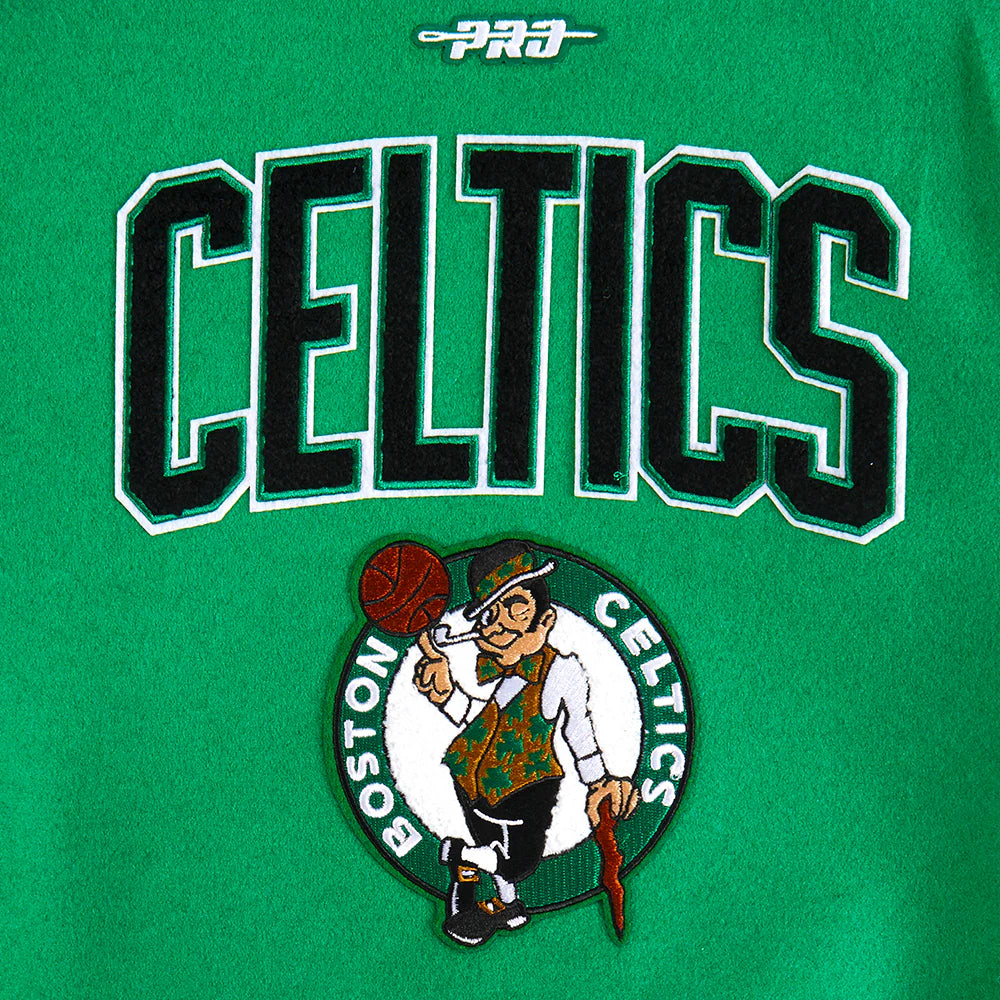 NBA BOSTON CELTICS RETRO CLASSIC LITTLE BOYS RIB WOOL VARSITY JACKET