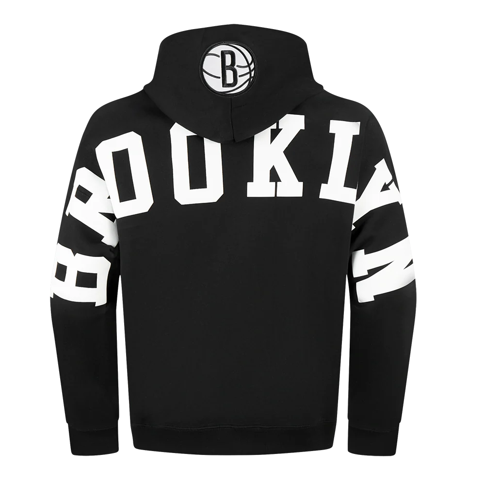 NBA BROOKLYN NETS WINGSPAN MEN'S DROP SHOULDER FLEECE PULLOVER HOODIE