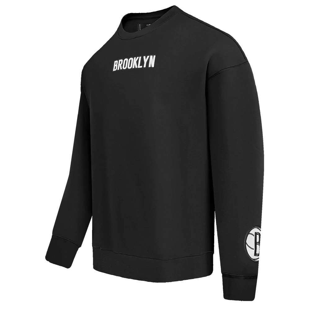 NBA BROOKLYN NETS WINGSPAN MEN'S DROP SHOULDER FLEECE CREWNECK