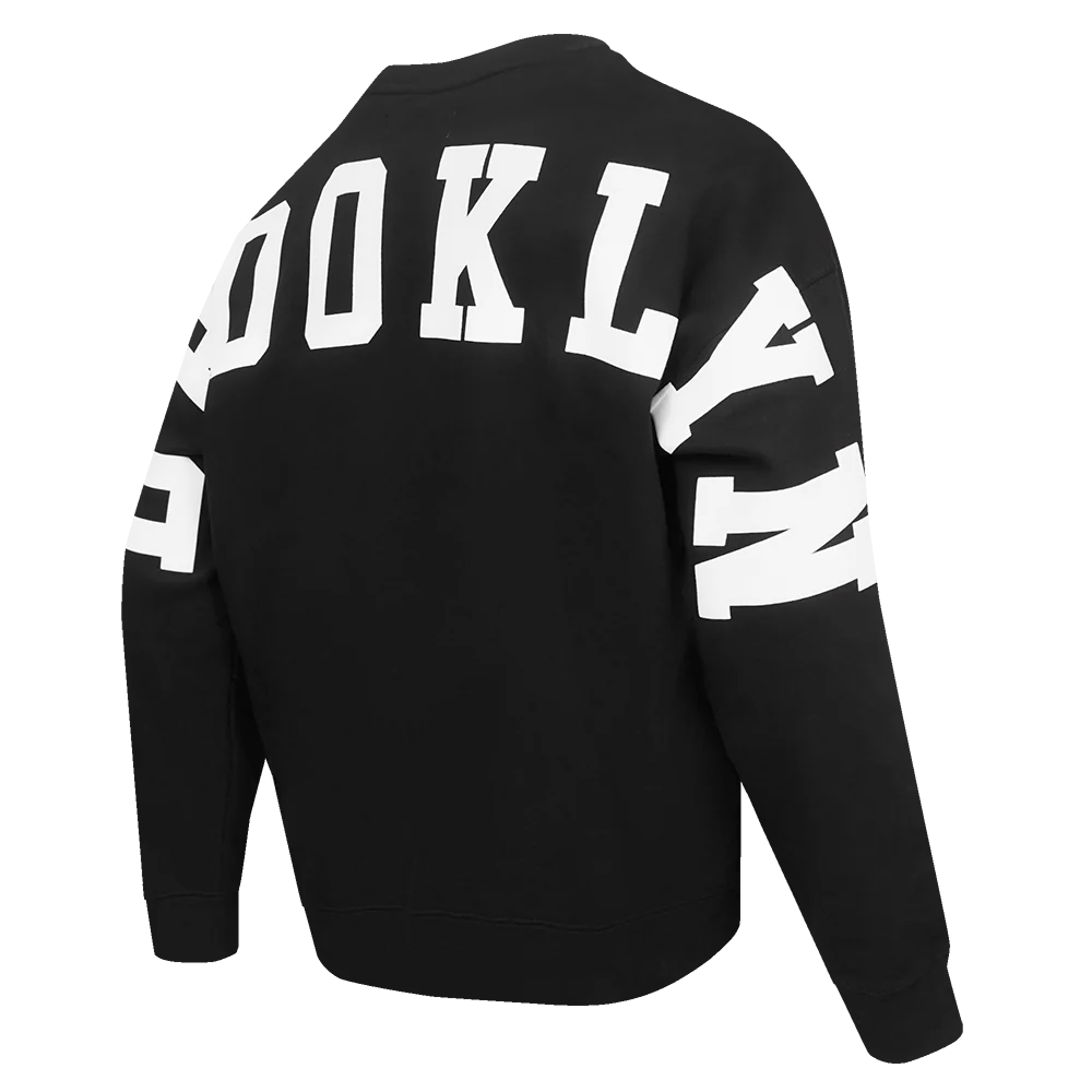 NBA BROOKLYN NETS WINGSPAN MEN'S DROP SHOULDER FLEECE CREWNECK