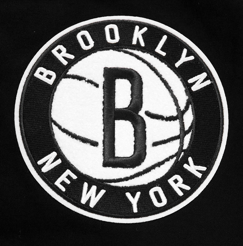 NBA BROOKLYN NETS CLASSIC CHENILLE MEN'S FULL ZIP PULLOVER HOODIE