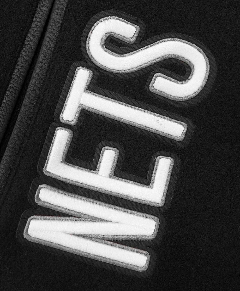 NBA BROOKLYN NETS MASHUP MEN'S RIB WOOL VARSITY JACKET