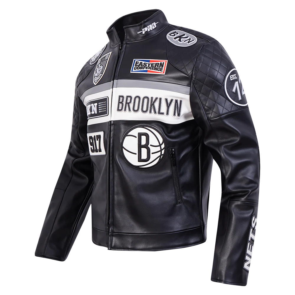 NBA BROOKLYN NETS MEN'S MOTO JACKET