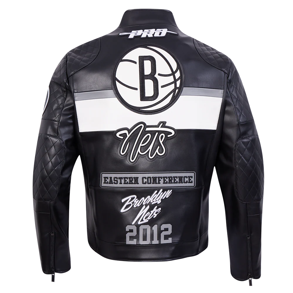 NBA BROOKLYN NETS MEN'S MOTO JACKET