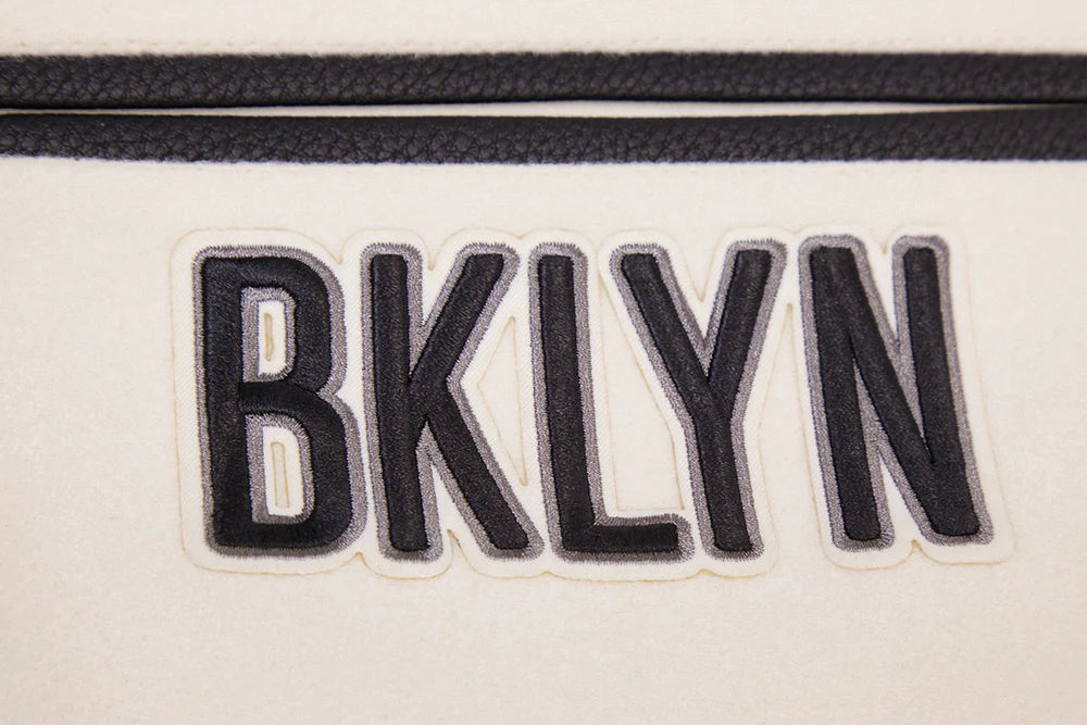 NBA BROOKLYN NETS RETRO CLASSIC MEN'S RIB WOOL VARSITY JACKET