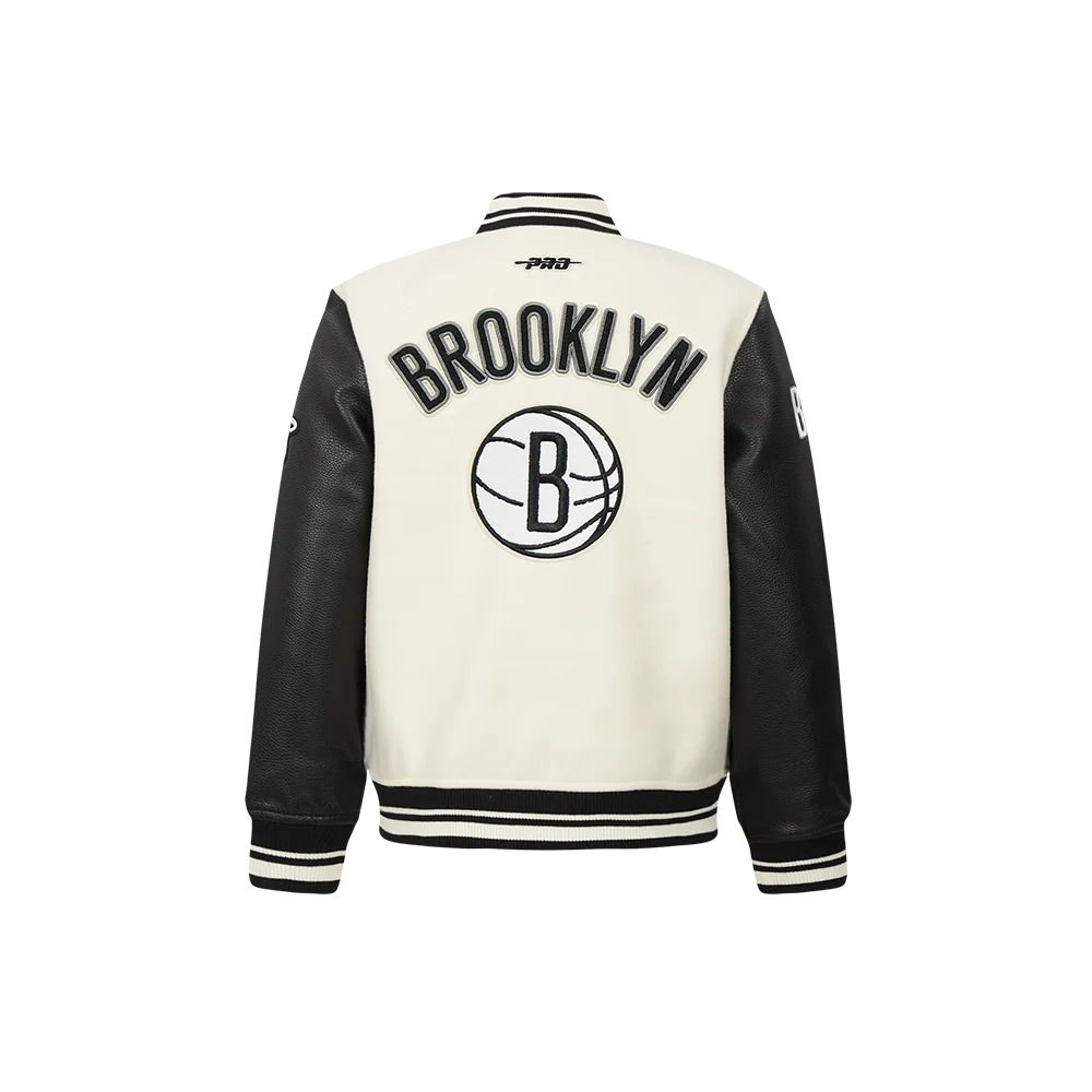 NBA BROOKLYN NETS RETRO CLASSIC LITTLE BOYS RIB WOOL VARSITY JACKET
