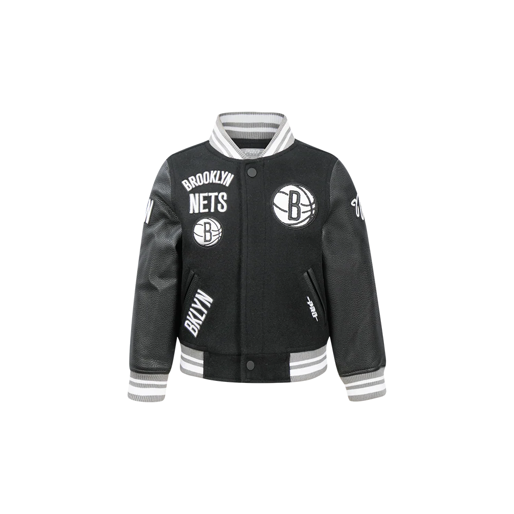 NBA BROOKLYN NETS RETRO CLASSIC TODDLER BOYS RIB WOOL VARSITY JACKET