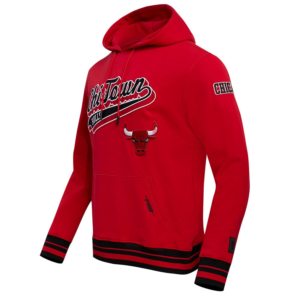CHICAGO BULLS MEN'S PULL OVER HOODIE SCRIPT TAIL