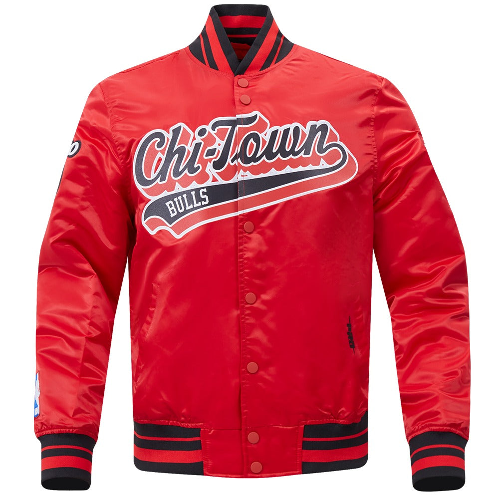 CHICAGO BULLS SCRIPT TAIL SATIN JACKET