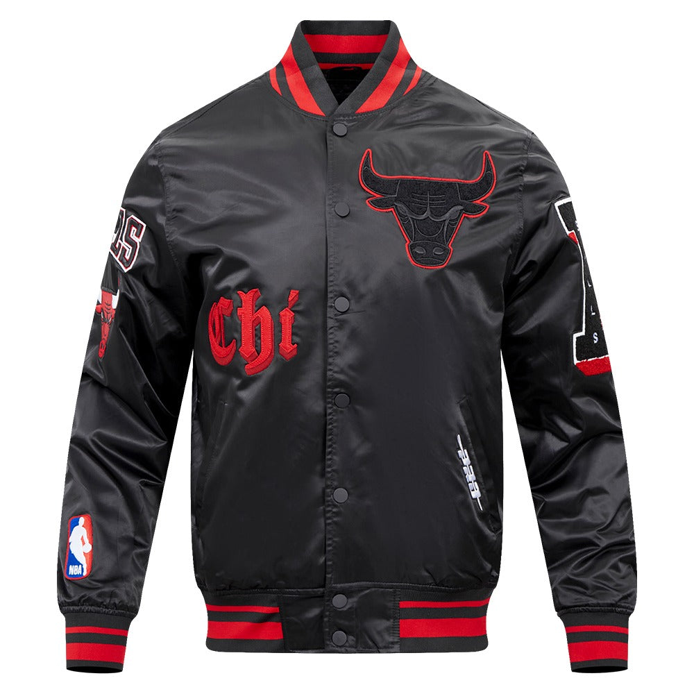 Chicago Bulls Men's Satin Jacket Old English