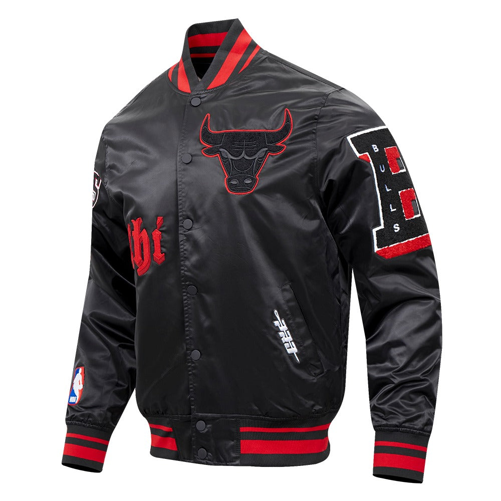 Chicago Bulls Men's Satin Jacket Old English