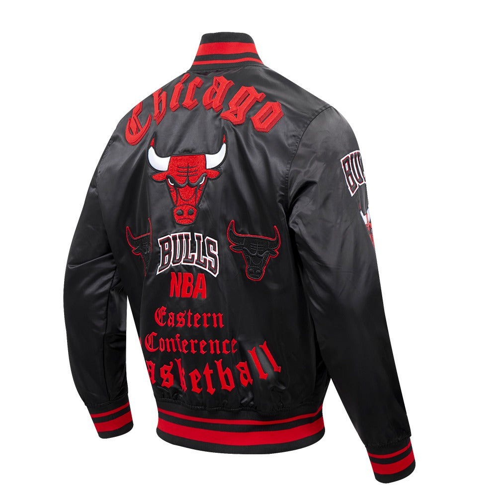 Chicago Bulls Men's Satin Jacket Old English