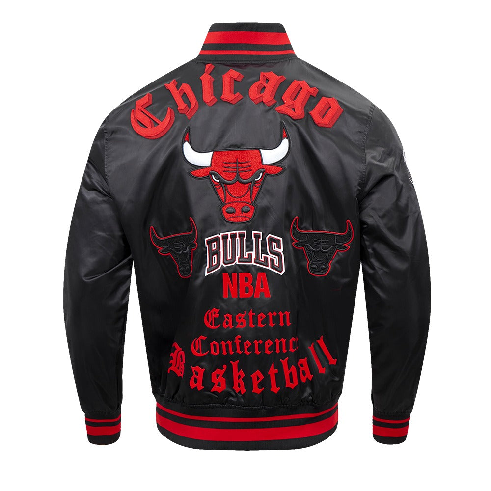 Chicago Bulls Men's Satin Jacket Old English