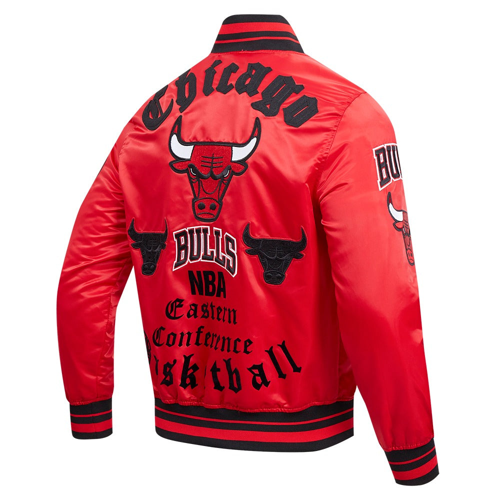Chicago Bulls Men's Satin Jacket Old English