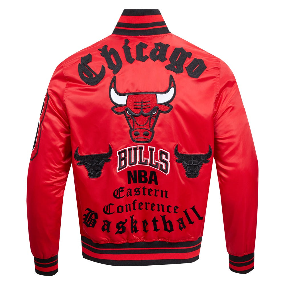 Chicago Bulls Men's Satin Jacket Old English