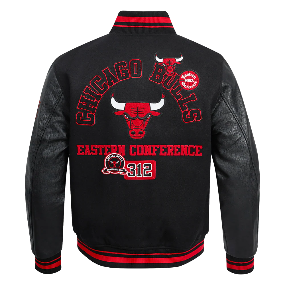 NBA CHICAGO BULLS AREA CODE MEN'S RIB WOOL VARSITY JACKET