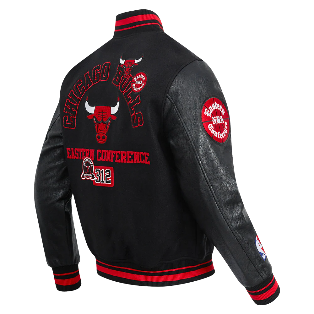 NBA CHICAGO BULLS AREA CODE MEN'S RIB WOOL VARSITY JACKET