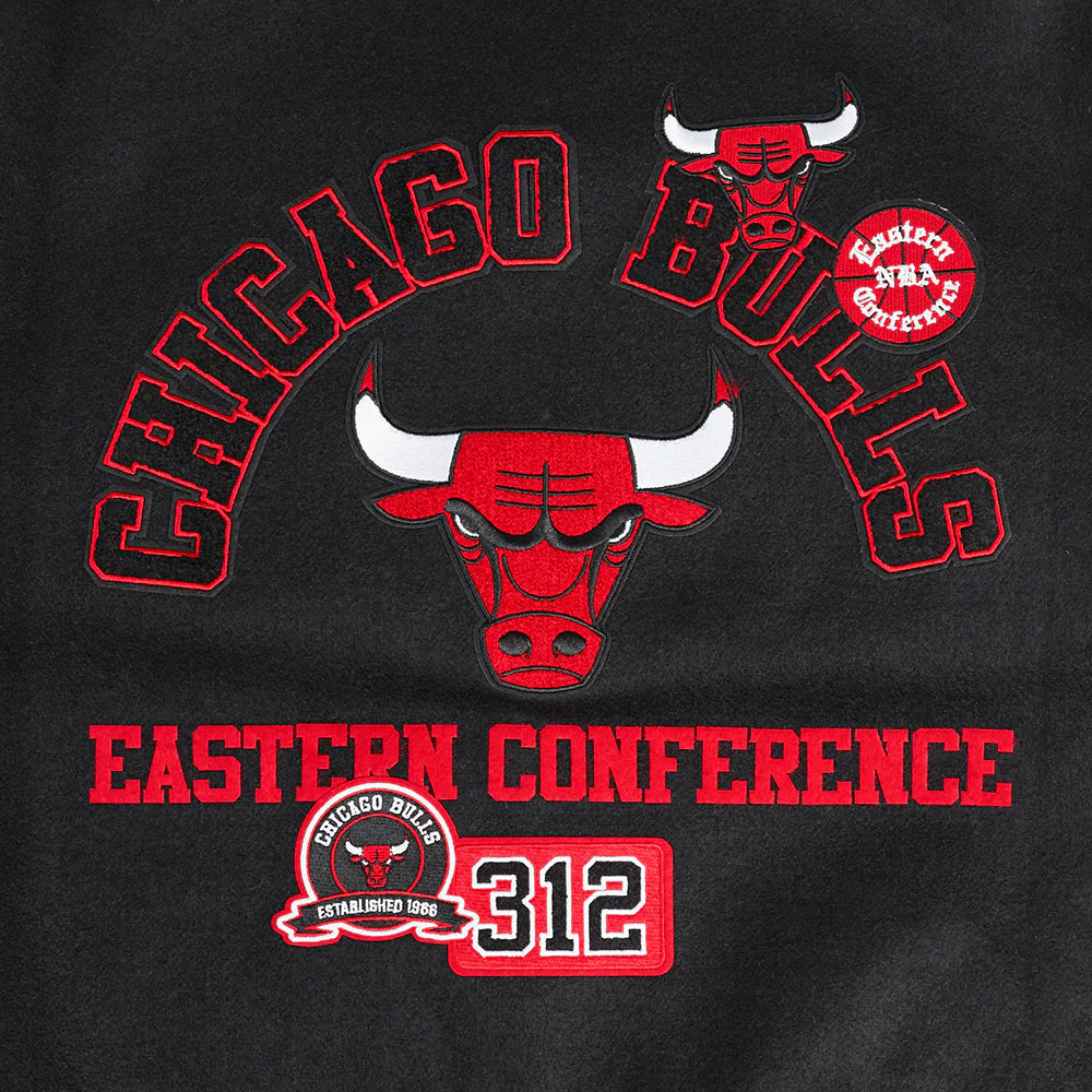 NBA CHICAGO BULLS AREA CODE MEN'S RIB WOOL VARSITY JACKET