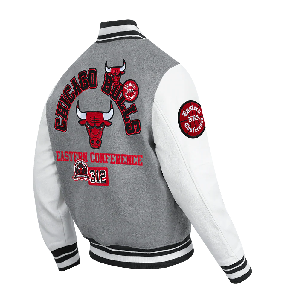 NBA CHICAGO BULLS AREA CODE MEN'S RIB WOOL VARSITY JACKET