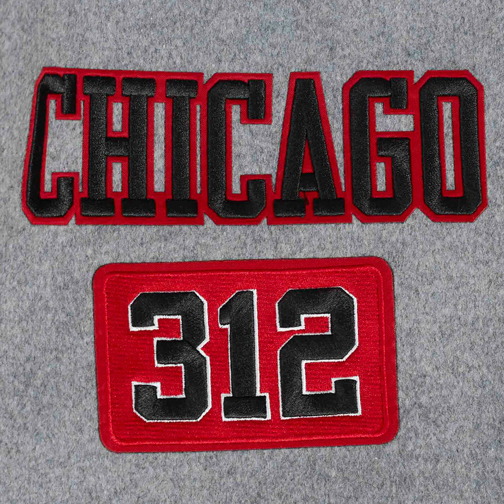 NBA CHICAGO BULLS AREA CODE MEN'S RIB WOOL VARSITY JACKET