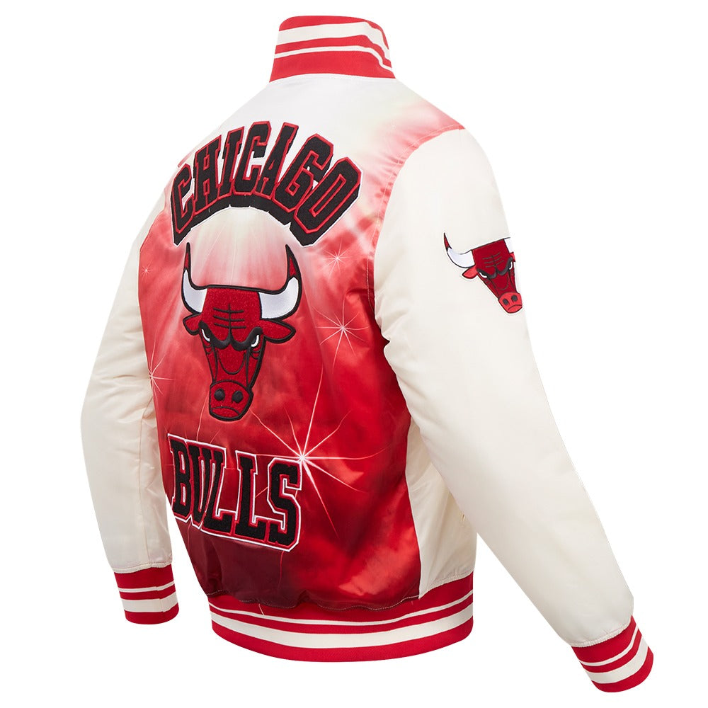 Chicago Bulls Sublimated Satin Jacket-White