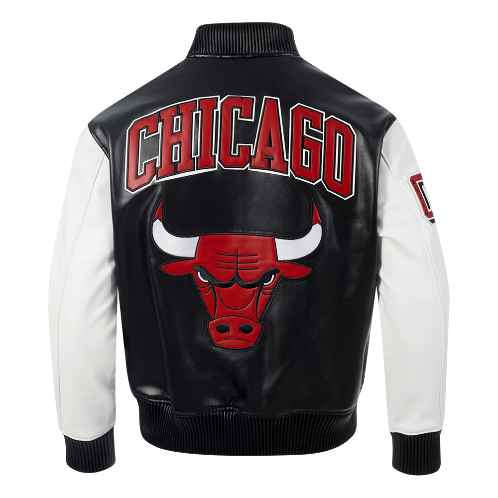 NBA CHICAGO BULLS CITY SIGNATURE MEN'S LEATHER VARSITY JACKET