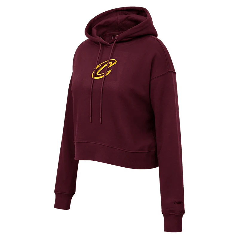 NBA CLEVELAND CAVALIERS CLASSIC WOMEN'S CROPPED PULLOVER HOODIE