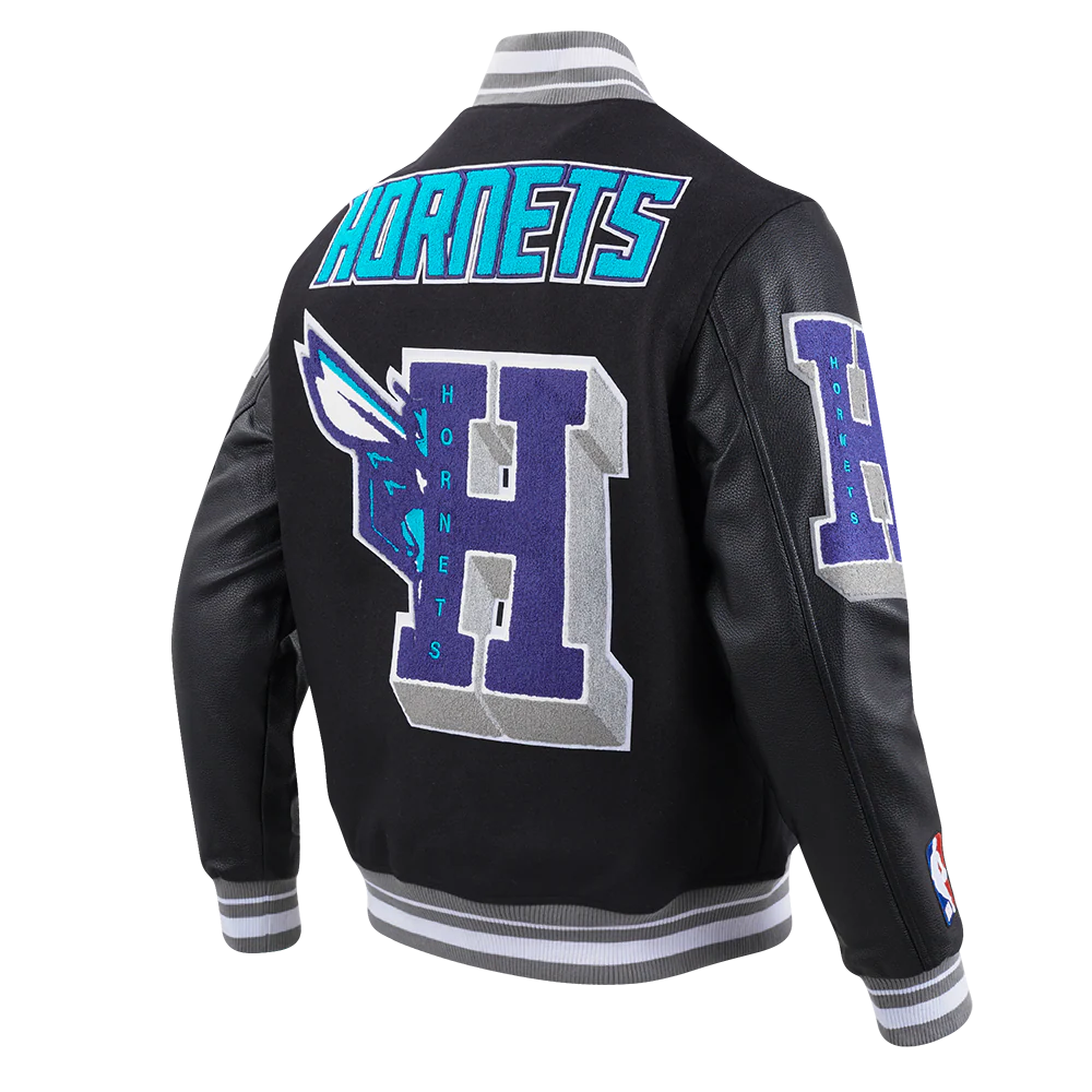 NBA CHARLOTTE HORNETS MASHUP MEN'S RIB WOOL VARSITY JACKET