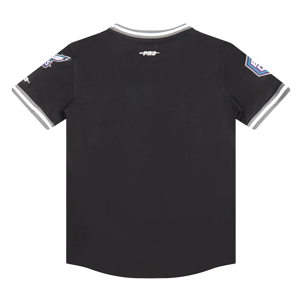 NBA CHARLOTTE HORNETS CLASSIC BIG BOYS SHORT SLEEVE STRIPED RIB TEE